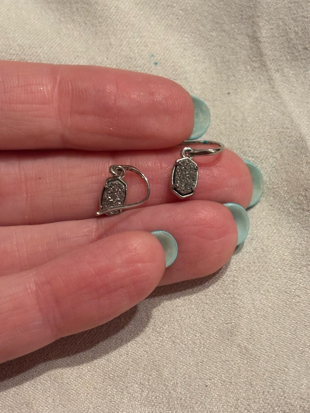 Kendra Scott Silver Druzy Drop Earrings